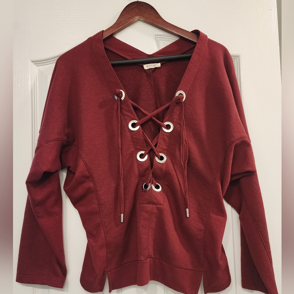 Burgundy oversized top